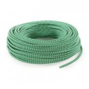 Fil électrique tissu - câble rond 3x0.75 mm² Fil Électrique Tissu Vert et Blanc 3x0,75mm² - Câble Électrique Textile de Qualité