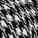 Câbles textiles ronds 3x0.75 mm² Fil Électrique Tissu Noir et Blanc 3x0,75mm² - Câble Électrique Textile de Qualité