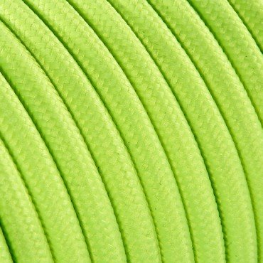 Fil électrique tissu - câble rond 3x0.75 mm² Fil Électrique Tissu Jaune Fluo 3x0,75mm² - Câble Électrique Textile de Qualité