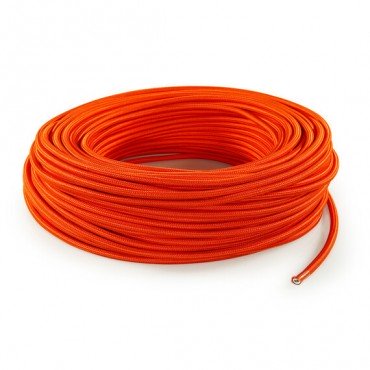 Fil électrique tissu - câble rond 3x0.75 mm² Fil Électrique Tissu Orange 3x0,75mm² - Câble Électrique Textile de Qualité