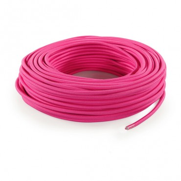 Fil électrique tissu - câble rond 3x0.75 mm² Fil Électrique Tissu Rose Fushia 3x0,75mm² - Câble Électrique Textile de Qualité