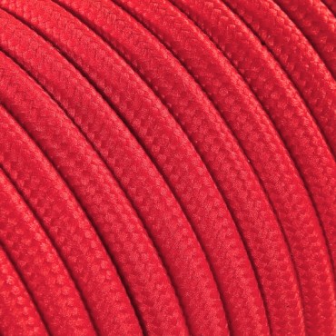Fil électrique tissu - câble rond 3x0.75 mm² Fil Électrique Tissu Rouge 3x0,75mm² - Câble Électrique Textile de Qualité