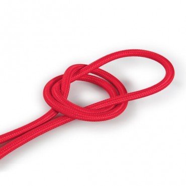 Fil électrique tissu - câble rond 3x0.75 mm² Fil Électrique Tissu Rouge 3x0,75mm² - Câble Électrique Textile de Qualité