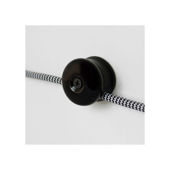 Accessoires et Installation - Grip porcelaine noire - isolant 1 câble