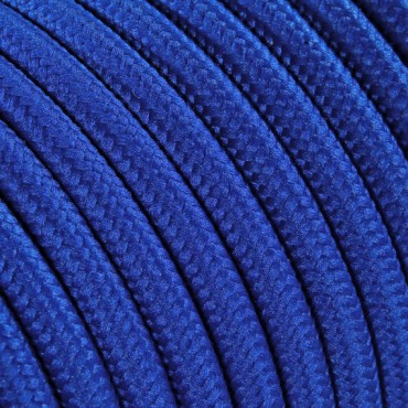 Fil électrique tissu - câble rond 3x0.75 mm² Fil Électrique Tissu Bleu Italien 3x0,75mm² - Câble Électrique Textile de Qualité