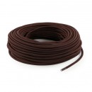 Fil électrique tissu - câble rond 3x0.75 mm² Fil Électrique Tissu Marron 3x0,75mm² - Câble Électrique Textile de Qualité