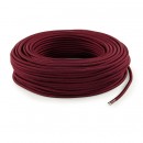 Fil électrique tissu - câble rond 3x0.75 mm² Fil Électrique Tissu Bordeaux 3x0,75mm² - Câble Électrique Textile de Qualité