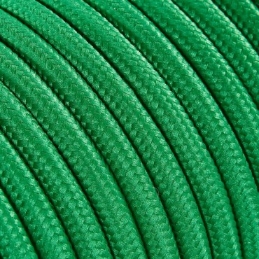 Fil électrique tissu - câble rond 3x0.75 mm² Fil Électrique Tissu Vert 3x0,75mm² - Câble Électrique Textile de Qualité