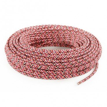 Fil électrique tissu - câble rond 3x0.75 mm² Fil Électrique Tissu Rose 3x0,75mm² - Câble Électrique Textile de Qualité