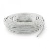 Fil électrique tissu - câble rond 3x0.75 mm² Fil Électrique Tissu Blanc et Paillettes 3x0,75mm² - Câble Électrique Textile de...