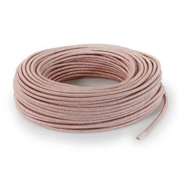 Fil électrique tissu - câble rond 3x0.75 mm² Fil Électrique Tissu Rose et Paillettes 3x0,75mm² - Câble Électrique Textile de ...