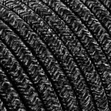 Fil électrique tissu - câble rond 3x0.75 mm² copy of Fil Électrique Toile Anthracite 3x0,75mm² - Câble Électrique Textile de ...