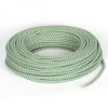 Fil électrique tissu - câble rond 3x0.75 mm² Fil Électrique Tissu Blanc Cassé et Vert 3x0,75mm² - Câble Électrique Textile de...