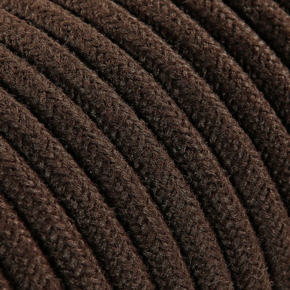 Fil électrique tissu - câble rond 3x0.75 mm² Fil Électrique Tissu Marron 3x0,75mm² - Câble Électrique Textile de Qualité