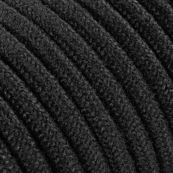 Fil électrique tissu - câble rond 3x0.75 mm² Fil Électrique Tissu Noir 3x0,75mm² - Câble Électrique Textile de Qualité
