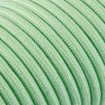 Fil électrique tissu - câble rond 3x0.75 mm² Fil Électrique Tissu Vert Menthe 3x0,75mm² - Câble Électrique Textile de Qualité