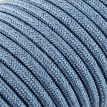 Fil électrique tissu - câble rond 3x0.75 mm² Fil Électrique Tissu Bleu Avion 3x0,75mm² - Câble Électrique Textile de Qualité