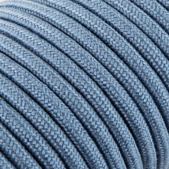 Fil électrique tissu - câble rond 3x0.75 mm² Fil Électrique Tissu Bleu Avion 3x0,75mm² - Câble Électrique Textile de Qualité
