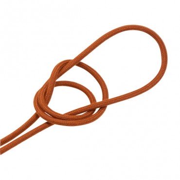 Fil électrique tissu - câble rond 3x0.75 mm² Fil Électrique Tissu Orange Rouille 3x0,75mm² - Câble Électrique Textile de Qualité