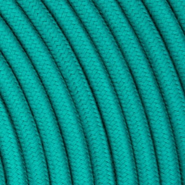 Fil électrique tissu - câble rond 3x0.75 mm² Fil Électrique Tissu Vert Emeraude 3x0,75mm² - Câble Électrique Textile de Qualité