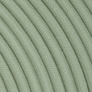 Fil électrique tissu - câble rond 3x0.75 mm² Fil Électrique Tissu Vert Amande 3x0,75mm² - Câble Électrique Textile de Qualité
