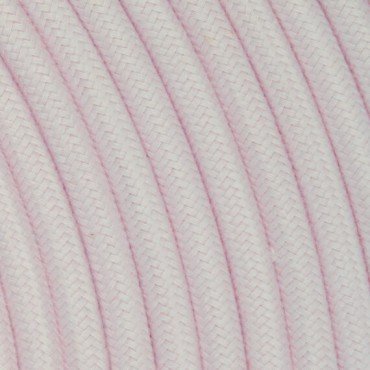 Fil électrique tissu - câble rond 3x0.75 mm² Fil Électrique Tissu Rose Pâle 3x0,75mm² - Câble Électrique Textile de Qualité