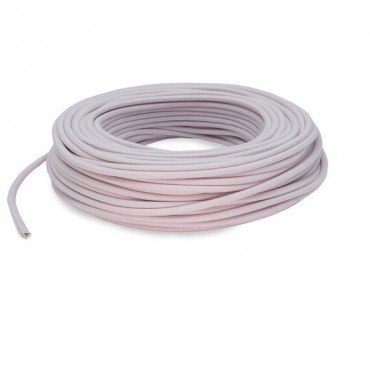 Fil électrique tissu - câble rond 3x0.75 mm² Fil Électrique Tissu Rose Pâle 3x0,75mm² - Câble Électrique Textile de Qualité