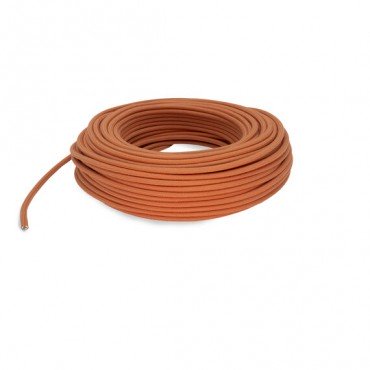 Fil électrique tissu - câble rond 3x0.75 mm² Fil Électrique Tissu Orange Saumon 3x0,75mm² - Câble Électrique Textile de Qualité