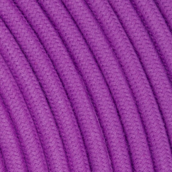 Fil électrique tissu - câble rond 3x0.75 mm² Fil Électrique Tissu Violet Glycine 3x0,75mm² - Câble Électrique Textile de Qualité