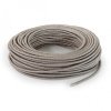 Fil électrique tissu câble rond 2x0.75 mm² Fil Électrique Tissu Sable Brillant 2x0,75mm² - Câble Électrique Textile de Qualité