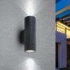 Lampes extérieures étanches IP65 - Applique Murale Étanche Extérieur GRANADA Noire 2xGU10 : Éclairage et Sécurité Facile pour...