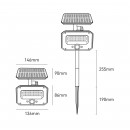 Lampes et Kits prêts à l'emploi - Projecteur solaire 8W autonome : 4 modes de fonctionnement au choix - Fixation au sol ou au...