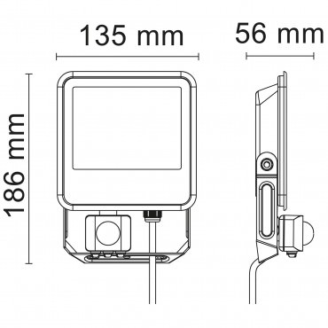 Luminaires - Projecteur Anthracite 30W 3450LM avec Détecteur de Mouvement : Éclairage de Qualité Puissant et Sécurisé