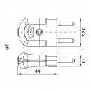 Fiche électrique plate blanche mâle - 250Vac, 10A, IP20 | Trouvez la connectique électrique idéale