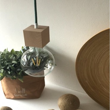 Caches douilles - Kit Cache Douille Cube en Bois Brut à Personnaliser : Une Touche de Modernité dans votre éclairage
