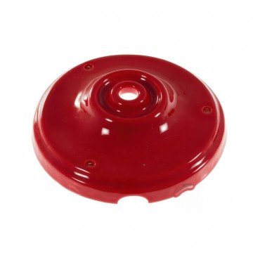 Rosace Plafond Porcelaine Rouge Vintage : Fixation unique avec Passage de Câble - Alliant Esthétique et Fonctionnalité