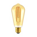 Ampoule Edison ST64 LED Doré, Filament en Courbe – Éclairage Décoratif pour Intérieurs Industriels, Vintage et Contemporains