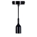 Luminaires - Kit Suspension E27 Noir Chromé 1,5m - Câble Textile et Cache Douille Métal - Gamme "Luxurious Bell"