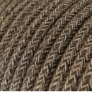 Câbles textiles Câble Électrique Extérieur Lin Marron 2x1.00mm² - Résistant UV et Intempéries, Idéal pour Installation en Jar...