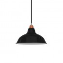 Composants - Abat-jour bistrot 30cm en métal émaillé noir – Lampe suspension design industriel pour salon, bar et loft