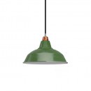 Composants - Abat-jour bistrot 30cm en métal émaillé vert – Lampe suspension design industriel pour salon, bar et loft