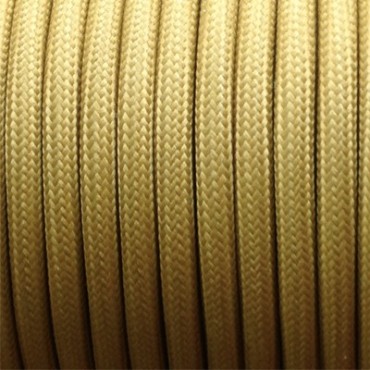 Fil électrique tissu câble rond 2x0.75 mm² Câble Textile Moutarde - 2x0.75mm²