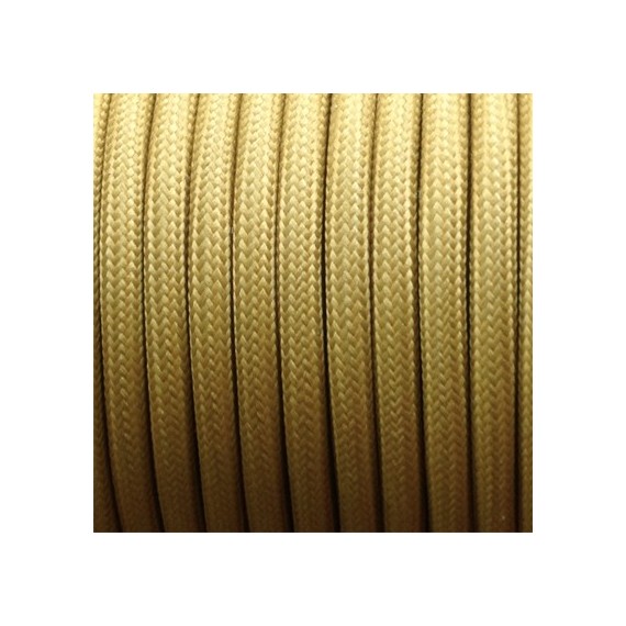 Fil électrique tissu câble rond 2x0.75 mm² Fil Électrique Tissu Jaune Moutarde 2x0,75mm² - Câble Électrique Textile de Qualité