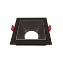 Spot Encastré Carré Fixe Noir Mat – Réflecteur Noir – GU10 ou MR16 Ø50 mm