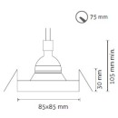 Spot Encastré Carré Fixe Noir Mat – Réflecteur Noir – GU10 ou MR16 Ø50 mm