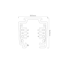 Rail 3 Circuits Noir 2 m – Aluminium – Compatible DALI & Domotique – Fixation Plafond ou Suspension - IBL