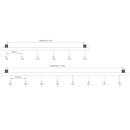 Rail 3 Circuits Noir 2 m – Aluminium – Compatible DALI & Domotique – Fixation Plafond ou Suspension - IBL
