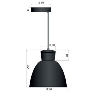 Suspension LED 30W – 2955 lm – 3000K – Réflecteur Noir ou Blanc