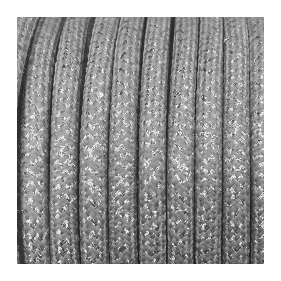 Fil électrique tissu câble rond 2x0.75 mm² Câble Textile Béton - 2x0.75mm²