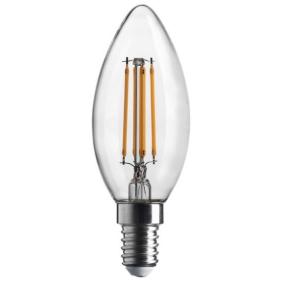 Ampoules LED Filament Verre Clair - Ampoule LED E14 – 4,5W – 470 lm – 3000K Blanc Chaud – Flamme à Filament – Équiv. 40W Inca...